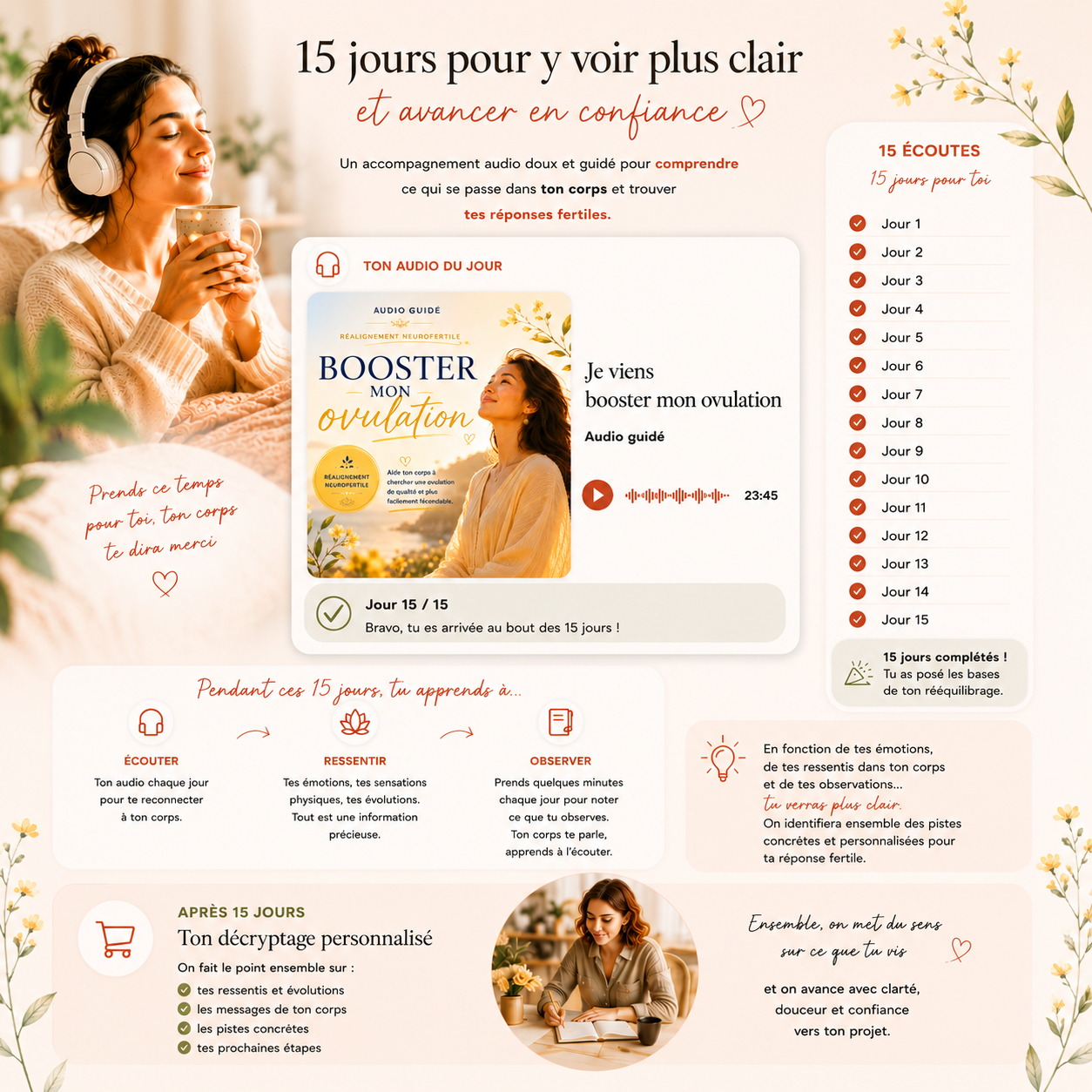 15 jours d'amorce de Réalignement Fertile — Booster mon ovulation