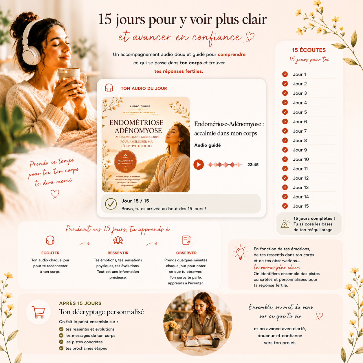 15 jours d'amorce de Réalignement Fertile — Endométriose, adénomyose